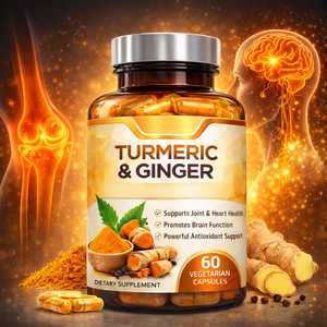 แคปซูลขมิ้นและขิง ผลิตภัณฑ์เสริมอาหาร 60 แคปซูลมังสวิรัติ ลดการอักเสบ บำรุงข้อต่อ สารต้านอนุมูลอิสระ สูตรสมุนไพร - Product Image 1