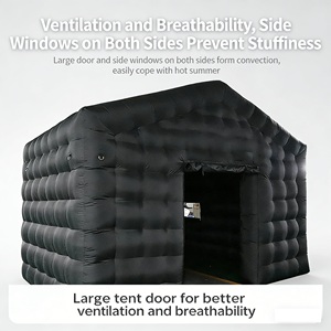 Tente pneumatique noire robuste, coupe-vent, résistante aux UV, imperméable, design <span class=keywords><strong>cube</strong></span>, pliable pour <span class=keywords><strong>rangement</strong></span>, idéale pour fêtes en extérieur et expositions - Product Image 1