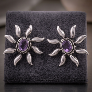Direct Manufacturer's Wholesale S925 Sterling <b>Silver</b> <b>Stud</b> <b>Earrings</b> High Quality Amethyst Zircon Gold Women's Party Gift Fashion - Product Image 3