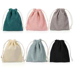 6pcs <b>Makeup</b> Pouch Soft Corduroy <b>Drawstring</b> Cosmetic <b>Bag</b> for Jewelry and <b>Makeup</b> Compact Travel Organizer - Product Image 5