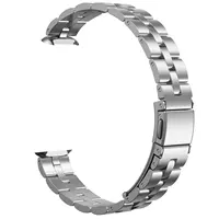 Pulseira de substituição para fitbit luxe, pulseira de aço inoxidável com três ligações