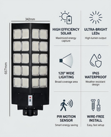 Lámpara Solar Integrada Todo en Uno Laihong de 1500W, IP65 Impermeable, para Exteriores, con Carcasa de ABS y PC, 5 Años de Garantía