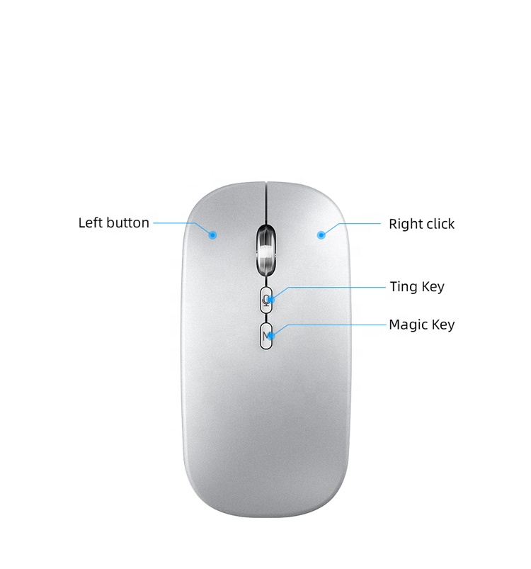 Пользовательская Милая ультратонкая мини-мышь Smart Voice Translator, Беспроводная игровая мышь, перезаряжаемая Регулировка DPI, Bluetooth, 5 клавиш, 2,4G