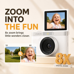 Appareil photo numérique pour enfants 180 °   Écran rabattable, vidéo 1080P, photo jusqu'à 48MP, zoom 8X, fabricant OEM ODM - Product Image 2