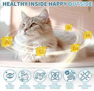 OEM/ODM Fromage à mâcher multi-vitaminé croquant et crémeux pour chats avec <span class=keywords><strong>taurine</strong></span> pour une peau et un pelage sains Supplément de santé quotidien - Product Image 3
