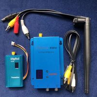 Kit de Transmisor y Receptor de Video de Largo Alcance de 1.5GHz y 1500mW, Sistema Inalámbrico Mini de 3000m para Cámaras CCTV, Helicópteros y FPV Metálico