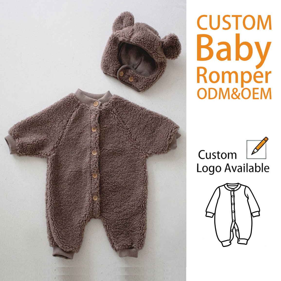 Baby Fleece Romper - Warm Winter Jumpsuit for Infants