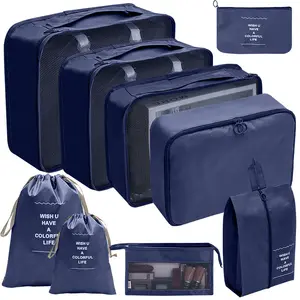 Neues Design schnelle Lieferung Gepäck Reisetasche Set benutzer definierte Logo Falt organisator Verpackung Würfel Toiletten artikel Leder