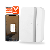 TY-DWC-5 Capteur de porte intelligent WiFi Tuya, détecteur d'ouverture/fermeture pour maison intelligente, contrôle par application, notification, compatible avec Alexa