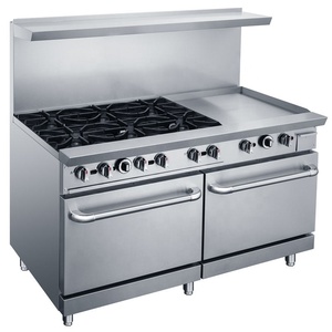 Meilleures solutions de cuisine : équipement de cuisine combiné, cuisinières à 2 brûleurs avec four de boulangerie, cuisinière à gaz en acier inoxydable avec plaque de cuisson - Product Image 5