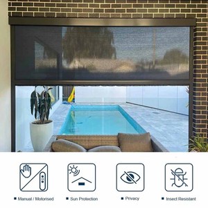 Stores enrouleurs transparents rétractables sur mesure, résistants aux intempéries, en PVC transparent avec fermeture éclair pour patio, <span class=keywords><strong>garage</strong></span> et extérieur - Product Image 3