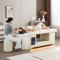 Chaise de massage thaïlandaise multifonctionnelle moderne avec bol beige, shampooing, lumière, lavage des cheveux, soin du visage, lit de spa japonais pour la tête