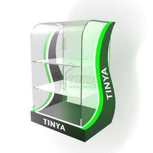 Présentoir de Comptoir Personnalisé en Acrylique pour Tabac avec Éclairage LED, Vitrine à Cigarettes à 3 Niveaux pour Magasin de Détail avec Porte Verrouillable et Éclairage pour Cigares - Product Image 2