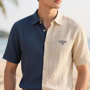 <span class=keywords><strong>Nueva</strong></span> <span class=keywords><strong>Camisa</strong></span> Elegante de Franela de Manga Corta con Cuello Camisero, Color Sólido, Anti-Pilling, ODM OEM, <span class=keywords><strong>Camisa</strong></span> de Hombre de Lino y Algodón - Product Image 6