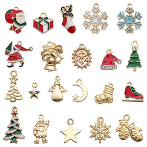 Mix 20 KC oro goccia in lega di olio di natale ciondolo gioielli DIY accessori albero - Product Image 4