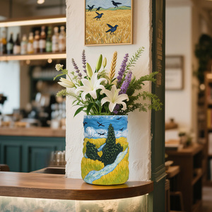 Maceta DE TRIGO inspirada en <span class=keywords><strong>Van</strong></span> <span class=keywords><strong>Gogh</strong></span>, adorno creativo y moderno para exteriores, decoración de resina pintada a mano - Product Image 4