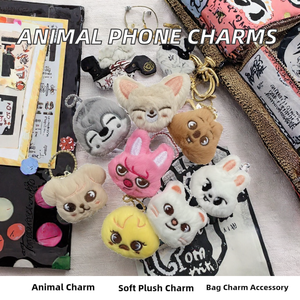 Lindos abalorios de animales de peluche, colgante de piel sintética suave, llavero, accesorio para bolso, colgante para teléfono, regalo coleccionable para BEBÉ - Product Image 2