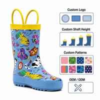 Bottes de pluie en caoutchouc pour enfants à impression personnalisée, portables, faciles à enfiler, chaussures de pluie pour enfants, motif animalier tendance, OEM ODM