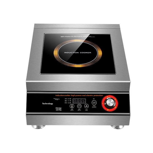 Commercial Electric Induction Cooker 6KW/220V Concave Plane Small Desktop Frying Stove with Electromagnetic Throwing Function