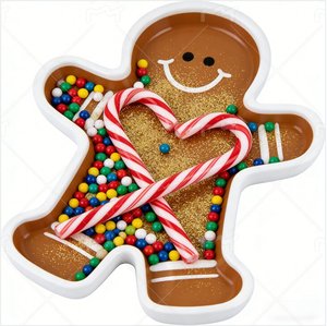 Plato <span class=keywords><strong>de</strong></span> Servir Grande <span class=keywords><strong>de</strong></span> Melamina con Forma <span class=keywords><strong>de</strong></span> Papá Noel <span class=keywords><strong>de</strong></span> 16 Pulgadas <span class=keywords><strong>para</strong></span> Galletas y Dulces Navideños - Product Image 3