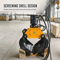 Grappin de tri rotatif hydraulique pour excavatrice, rotateur à 360 degrés, bords de criblage résistants à l'usure pour la démolition, les ferraille et les déchets