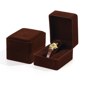 Boîte de rangement pour montres en velours doux, boîte à montres à ouverture rabattable pour présentation en boutique, impression personnalisée - Product Image 3