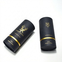 Emballage de parfum de luxe personnalisé en tube de papier, boîte-cadeau cylindrique rigide avec logo et insert pour flacons de parfum