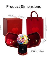 Vente en gros de boîtes cadeaux pour la Saint-Valentin/Fête des Mères, boîte à bijoux en fleurs éternelles, rose éternelle, fleurs préservées faites à la main