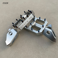 Repose-pieds larges antidérapants CNC pour Surron Ultra Bee & LBX, pédales de repose-pieds DIY à broches remplaçables, pièces de moto tout-terrain noir et argent