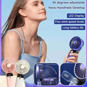 Electric Fan <b>Portable</b> <b>Air</b> Conditioner Mini <b>Cooler</b> Rechargeable Neck Fans for Home Hand Usb Conditioning Blades - Product Image 4