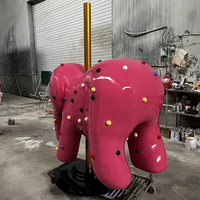 Grande sculpture d'éléphant en fibre de verre personnalisée pour l'extérieur Carrousel Elephant Model Prop Poly Resin Animal Statue Decoration