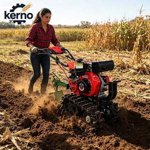 Oferta Especial: Cultivador de Orugas Diésel de 9hp con Doble Cadena, Rotocultivador Agrícola para Invernaderos y Huertos - Product Image 1