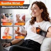 Attelle de massage électrique rechargeable pour poignet avec contrôle de la minuterie, température réglable et vibrations pour la relaxation des articulations et des muscles de la main