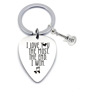 Porte-clés plectre de guitare en métal, étui de rangement pour plectres de guitare en acier inoxydable, porte-clés plectre de guitare - Product Image 5