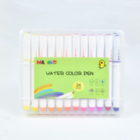 24 couleurs, stylos à aquarelle lavables vibrantes, marqueurs d'art non toxiques pour enfants, papeterie scolaire