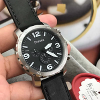 Jam Tangan Pria Kronograf Quartz Grosir 50MM Dial Besar Tanggal Tali Kulit Asli FS Sport Arloji Pria Relojes