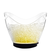 Bacs à boissons ovales personnalisés dans des seaux de fête de mariage PP Bar à vin support de refroidisseur en plastique seau à glace transparent avec lumière LED refroidisseur de bière