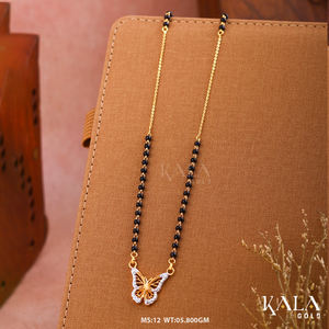 Collar de Mangalsutra de oro puro de 18 quilates para mujer, perla tradicional, joyería india, Perla - Product Image 2