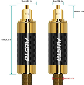 Vàng <span class=keywords><strong>SPDIF</strong></span> 7.1 Điện khuếch đại sợi cáp quang <span class=keywords><strong>5.1</strong></span> Nhà theatre quang thiết bị kỹ thuật số sợi carbon TosLink Cáp quang - Product Image 2
