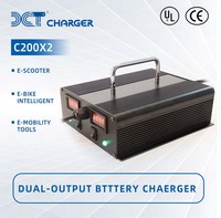 Chargeur de batterie à double sortie de qualité professionnelle C200X2 pour les paramètres sélectionnables ignifuges de robotique aérienne de mobilité électrique