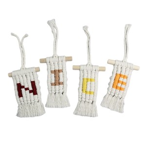 Kit de Macramé para Principiantes, Estilo Boho, Mini Colgante de Letra, Juego de Bricolaje con Cordón de Poliéster y Guía Paso a Paso, Accesorio para Coche y Bolso - Product Image 6