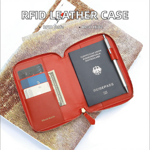 Estuche de Pasaporte Personalizado Vintage de Cuero Genuino con Cierre, Bloqueo RFID, Porta Tarjetas, 7 Pulgadas, 30MM de Grosor - Product Image 2