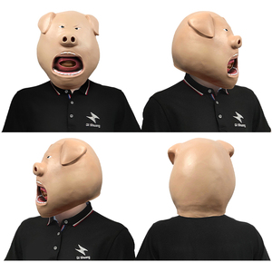 ขายส่งปรับแต่งคอสเพลย์เครื่องแต่งกายปาร์ตี้สมจริงหมูโกรธหน้ากากหมวกฮาโลวีนLatexสัตว์หน้ากาก - Product Image 3