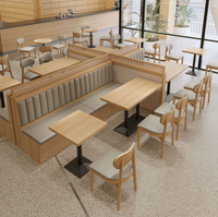 Combinaison Table-Chaise-Sofa-Canapé Moderne en Panneaux de Bois pour Restaurant, Hôtel, Café, Bar, Noodle Shop – Écologique et à Usage Commercial