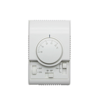 Thermostat HVAC non programmable pour ventilo-convecteur, 3 vitesses, AC 230V, ignifuge PC+ABS, pour ventilation industrielle, hôpitaux, hôtels, entrepôts