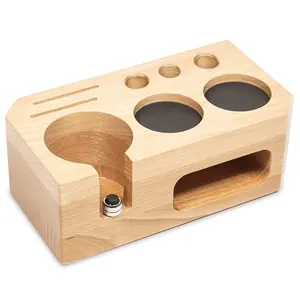 La station de bourrage de café en bois convient aux distributeurs et niveleurs de café Portafilters pour accessoires de 54mm