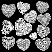 En gros, Applique en dentelle blanche en forme de cœur, en soie de lait, broderie ajourée florale, pour costumes, sacs, vêtements de mariée et artisanat DIY