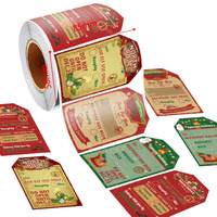 Autocollants en papier adhésif personnalisés avec logo, écologiques, imperméables, résistants à l'huile et anti-rayures pour cadeaux - Approvisionnement direct usine