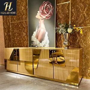 بيع مباشر من المصنع كابينة حديثة عالية الجودة تصميم عصري من الفولاذ المقاوم للصدأ خزانة جانبية فاخرة للفيلات - Product Image 2