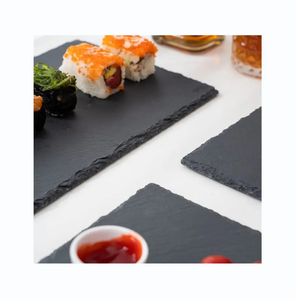 Plateau noir <span class=keywords><strong>en</strong></span> <span class=keywords><strong>ardoise</strong></span>, plateau à fromage, plateau de service <span class=keywords><strong>en</strong></span> pierre <span class=keywords><strong>naturelle</strong></span> pour sushi, restaurant, plats de dîner, fêtes écologiques - Product Image 4